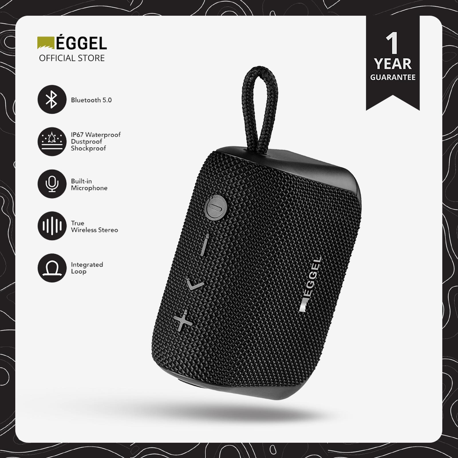 Eggel Fit 3 Waterproof Portable Bluetooth Speaker - Black