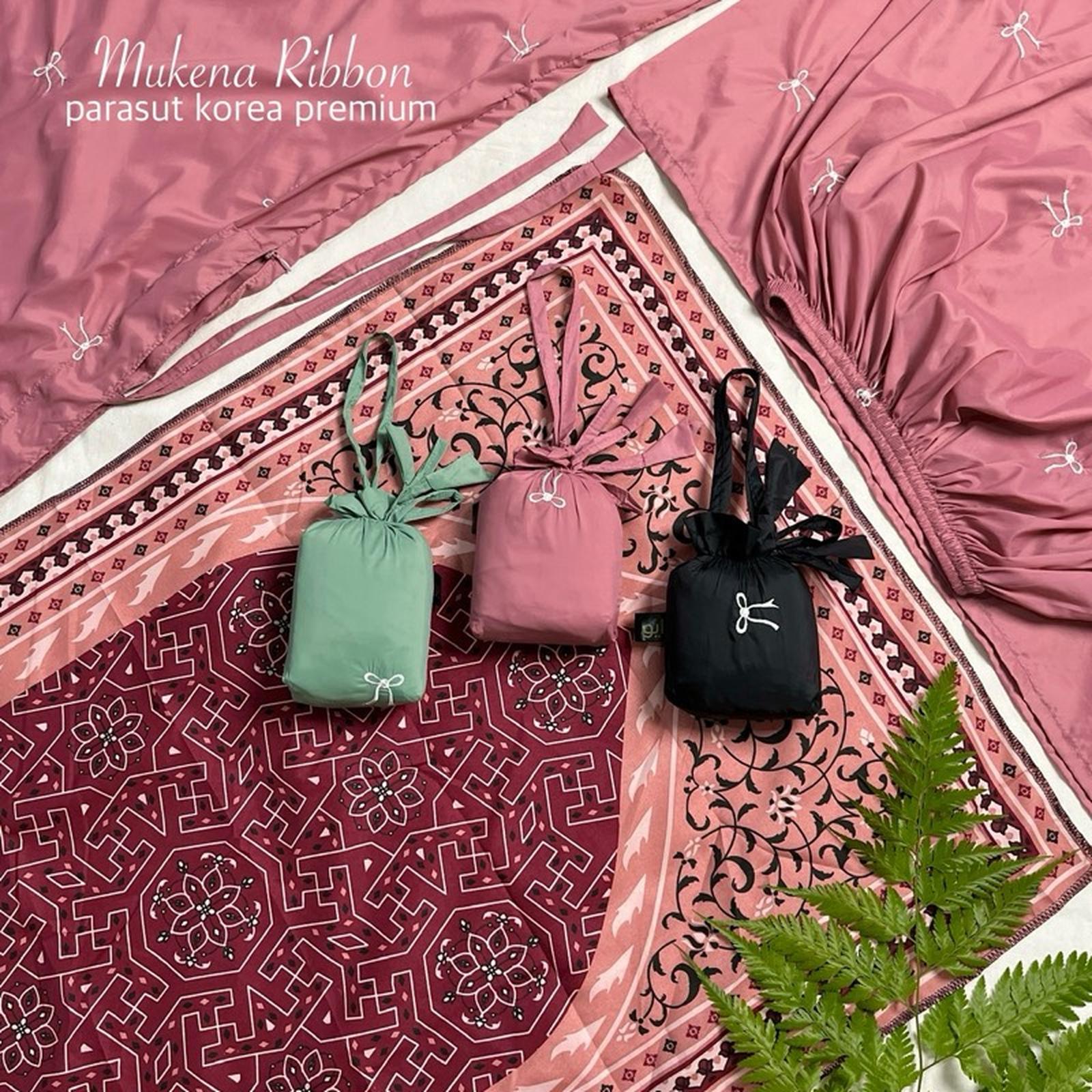 Full Set Mukena Coquette Travel Mini Bordir Pita Parasut Korea Premium 2in1 + Sajadah Traveling Kashme…