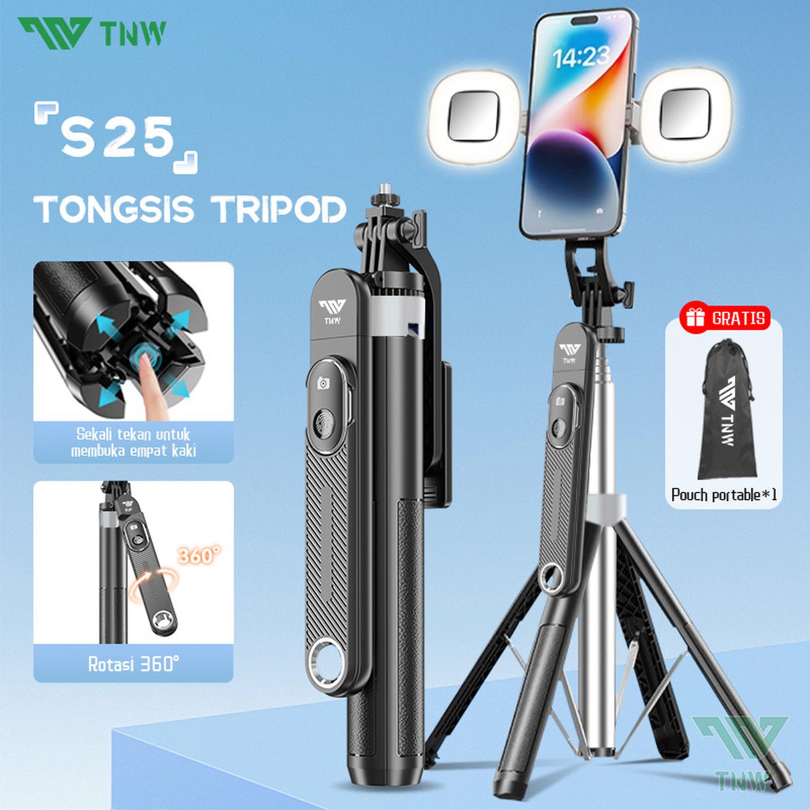 TNW S25 Selfie Stick Bluetooth Tongsis Tripod 180cm with Remote Portabel Tripod Dengan 1