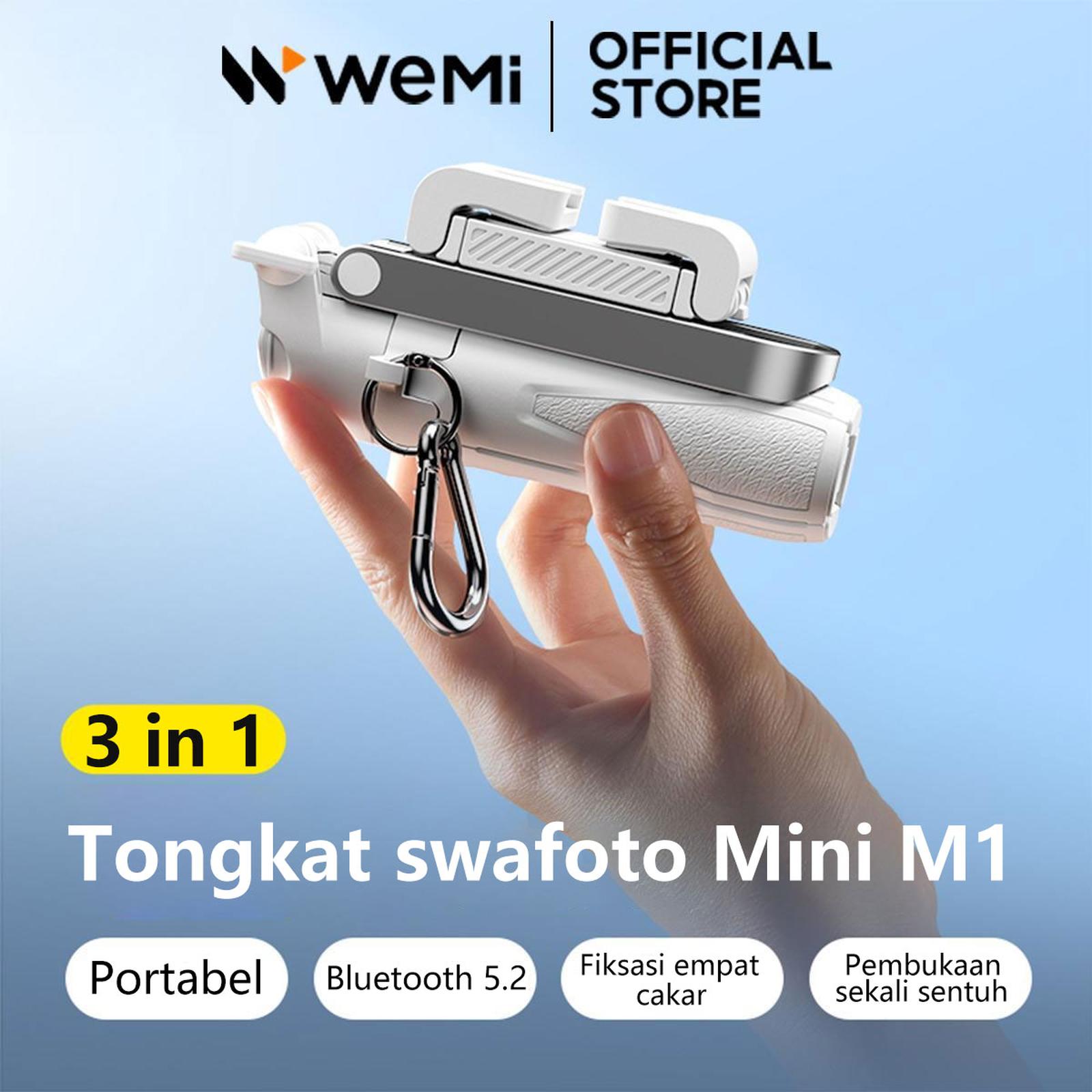 WEMI tongsis tripod remote bluetooth Extendable Grip Mini Selfie konten kreator M1 Extendable Grip Tri…