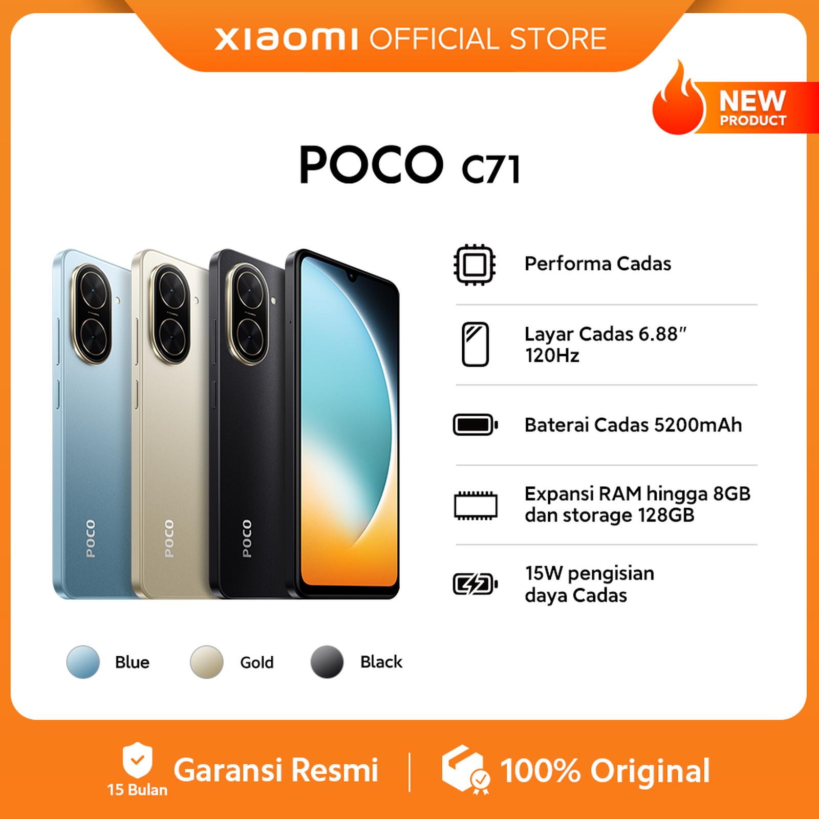 POCO C71 4+4G/128G Performa Cadas | 6.88" 120Hz | Ekspansi RAM 8G / storage 128G [Official Store] - Bl…
