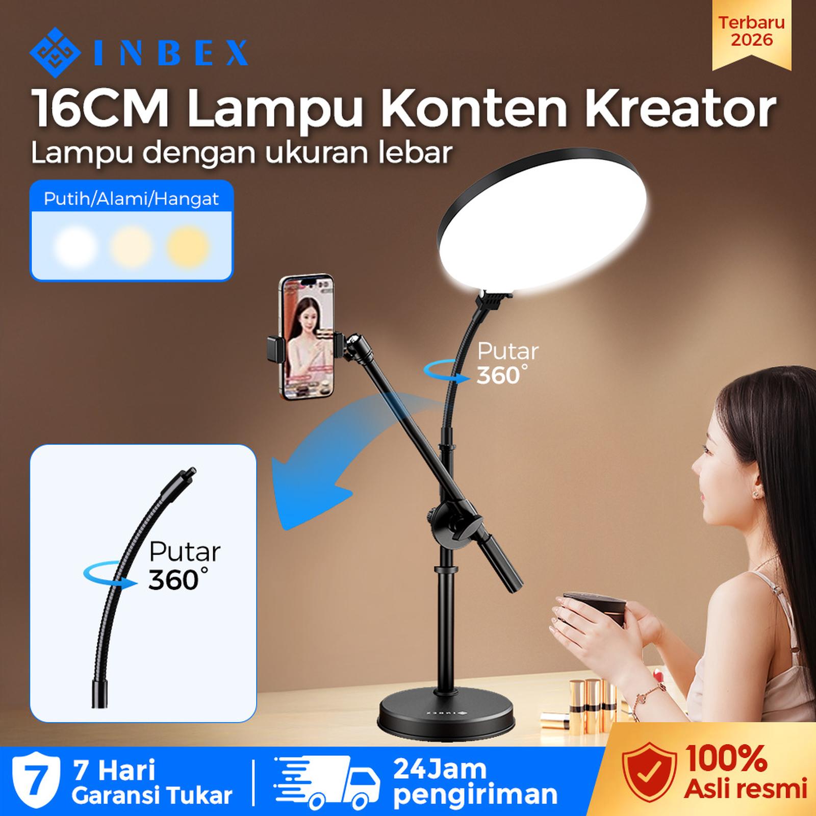 【BUY 1 GET 5】【Garansi 30 HARI】【Putar 360°】INBEX IPL16 Lampu Kontent Kreator Portabel Lighting Studio V…