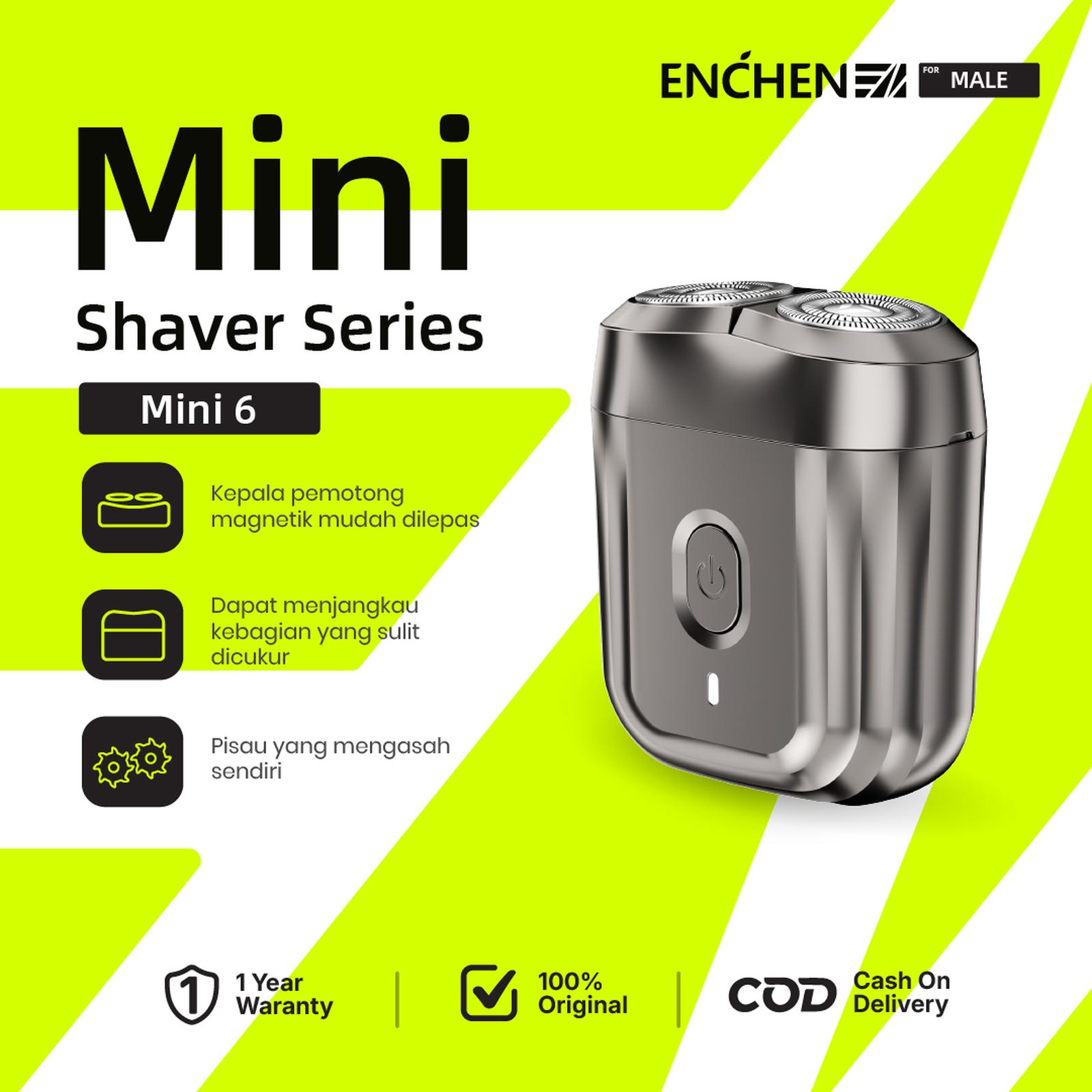 ENCHEN Mini 6 Portable Mini Shaver Alat Cukur Jenggot Elektrik Waterproof Alat Shaving Pencukur Kumis…