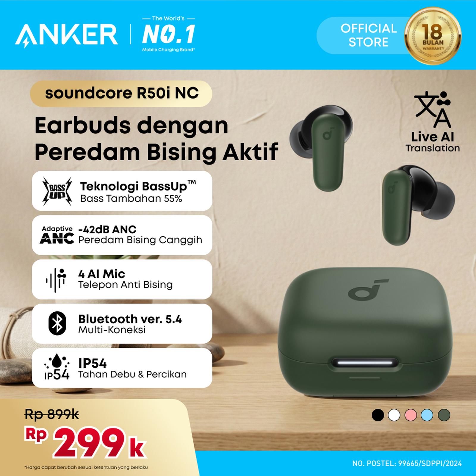(NEW LAUNCH) Soundcore Anker R50i NC Earbuds Adaptive Noise Canceling Headset Earphone Bluetooth 5.4 T…