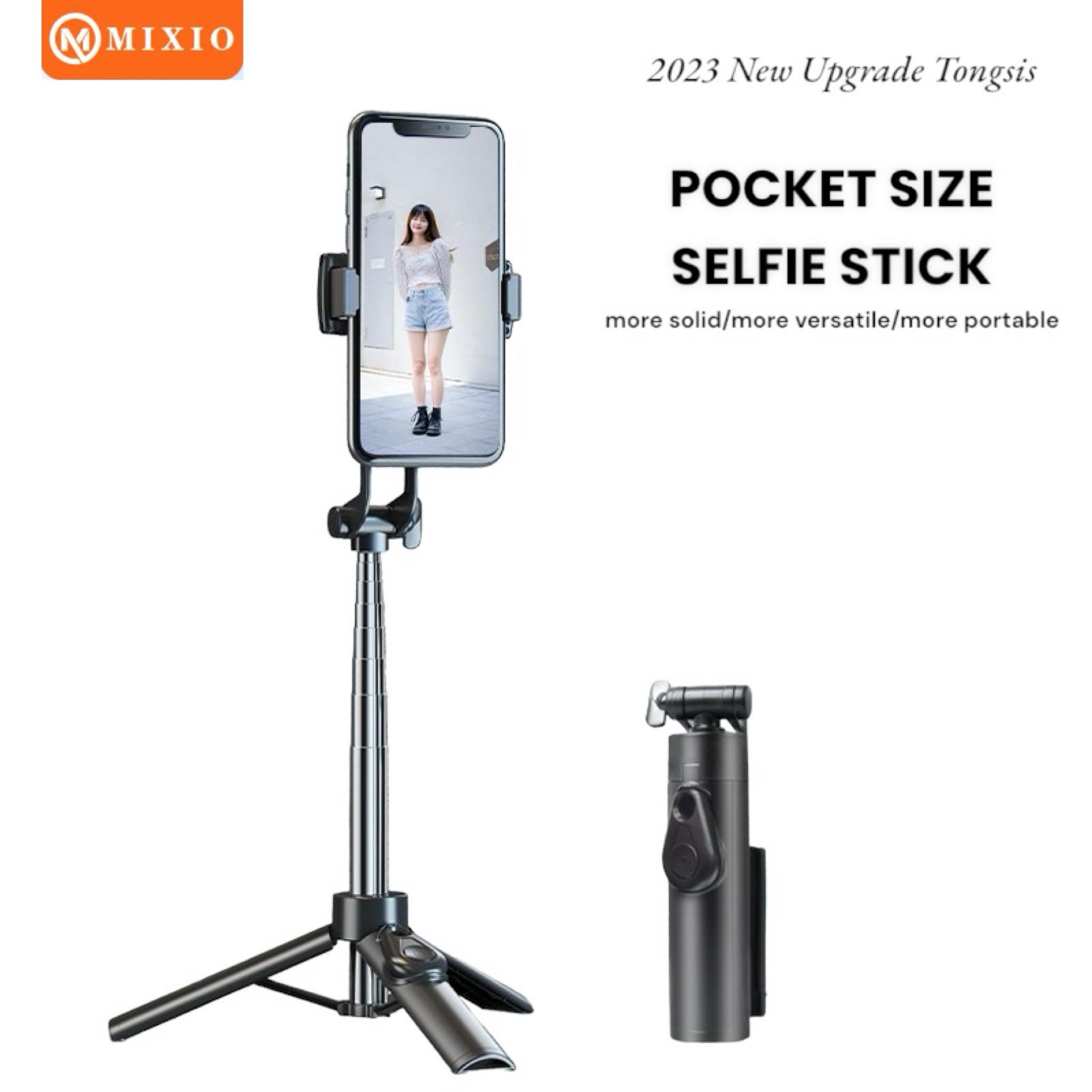 MIXIO A33 80CM Tongsis Bluetooth Selfie Stick Tripod Super Mini for Smartphone - A33 Shrimp Pink