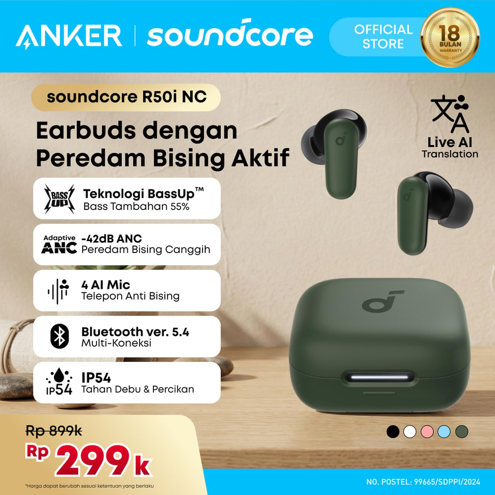 (NEW LAUNCH) Soundcore Anker R50i NC Earbuds Adaptive Noise Canceling Headset Earphone Bluetooth 5.4 T…
