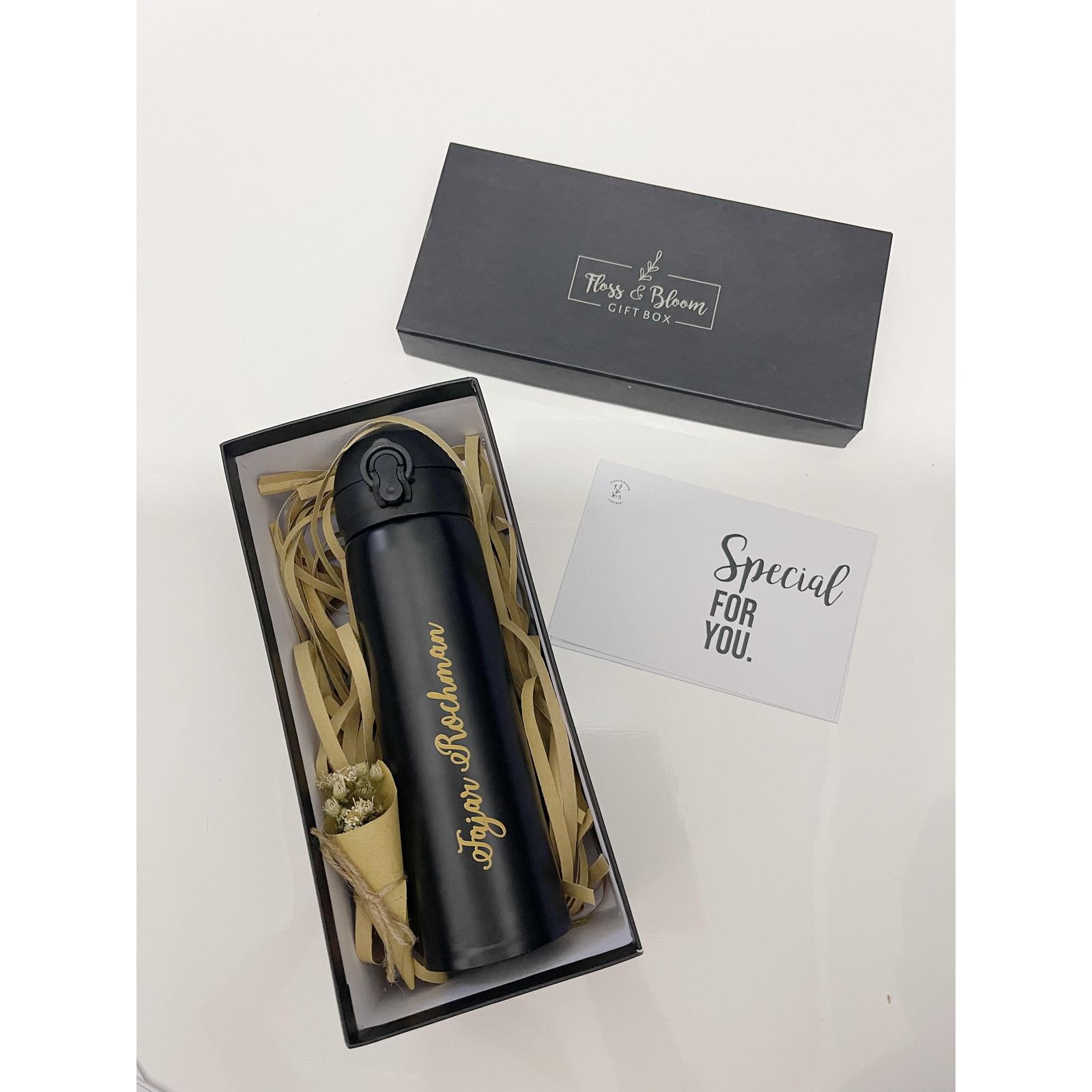 hadiah box E (1 Stainless Tumbler)/Kado wisuda/Kado Ultah/Kado Pacar - Box Putih, Congrats