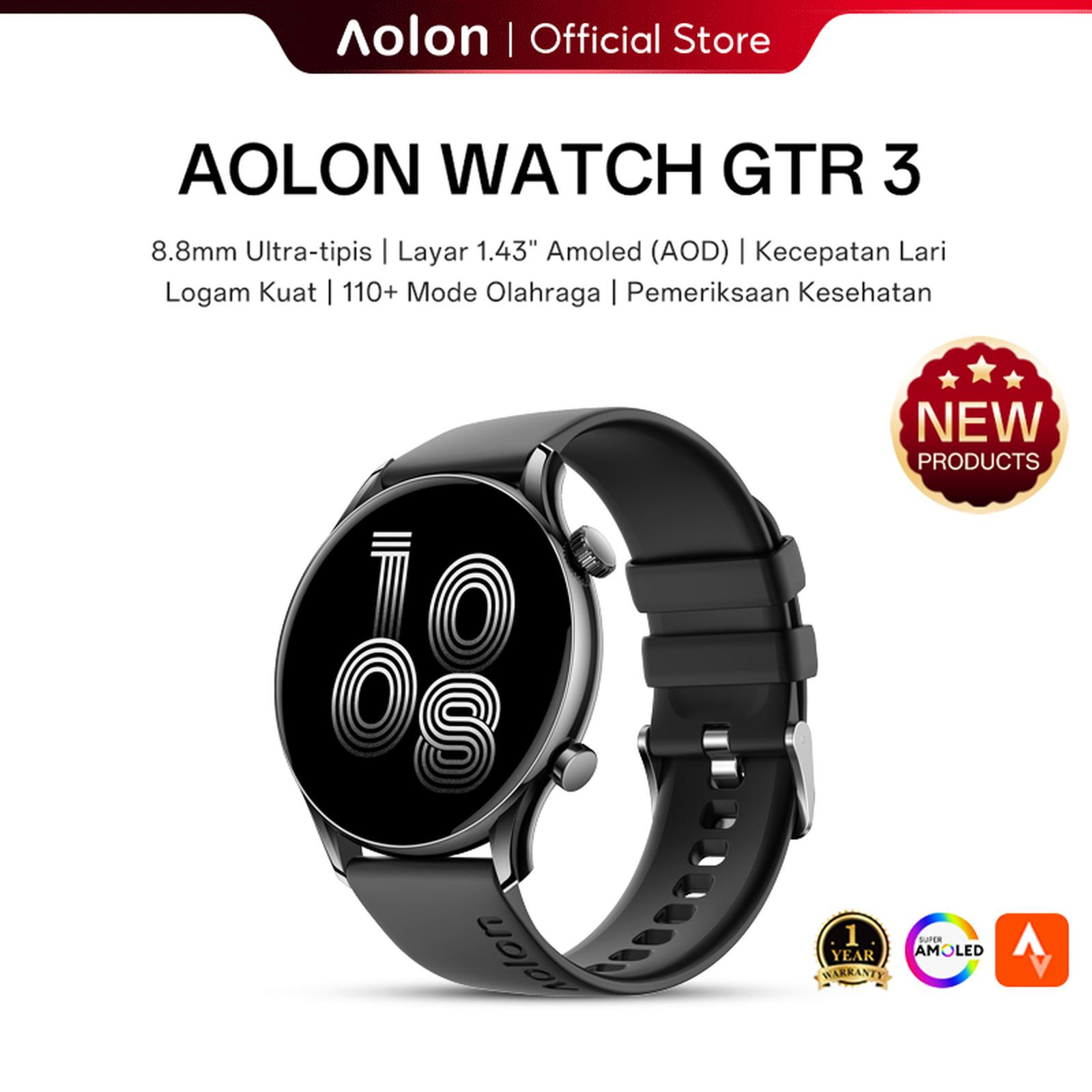 Aolon GTR3 2026 Serba Baru Jam Tangan Pintar Pria Ultra Tipis 8.8mm Layar AMOLED 1.43 Inci Bluetooth 5β¦