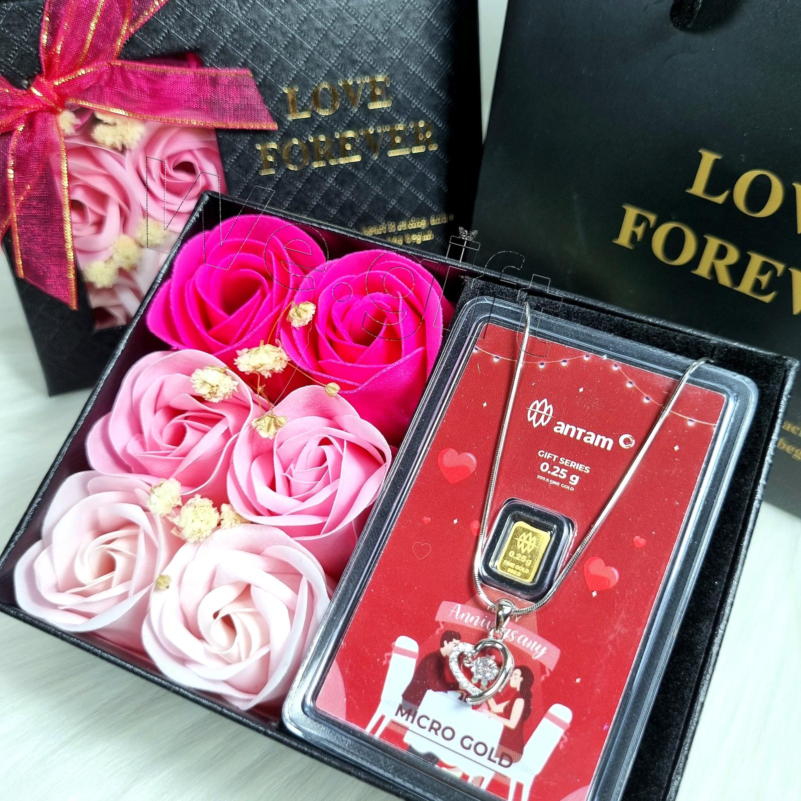 MFL025KS Hampers Anniversary, Ultah, Valentine, dll: Bloombox LM Kalung Silver 925 - no.1 Shiny Star,…
